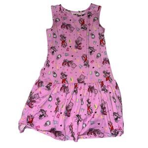 DreamWorks Trolls World Tour Girls Dress Pink Sleeveless Size L 10-12 Cartoon